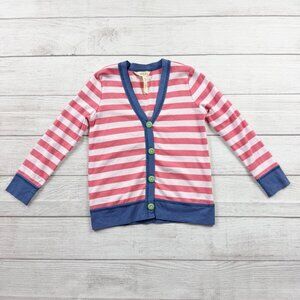 Matilda Jane Girls Cardigan Pink White Striped Buttons 6